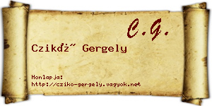 Czikó Gergely névjegykártya